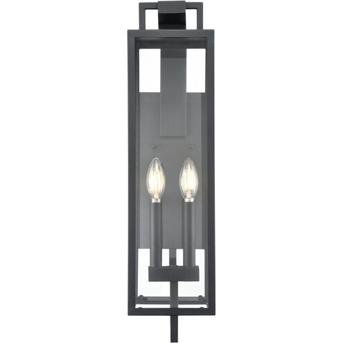 Lamont 2 Light 24 inch Textured Black Outdoor Wall Sconce